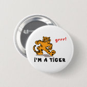 Funny Chinese Zodiac Tiger Ronde Button 5,7 Cm (Voorkant /achterkant)