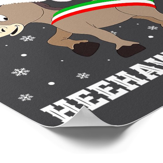 Funny Chingedy Ching Hee Haw Santa Merry Christmas Poster (Hoek)