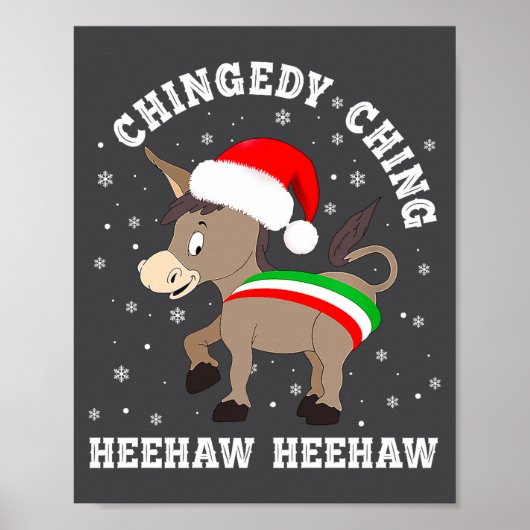 Funny Chingedy Ching Hee Haw Santa Merry Christmas Poster (Voorkant)