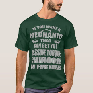Funny Chinook Mechanic Helicopter Diesel Engine T-shirt