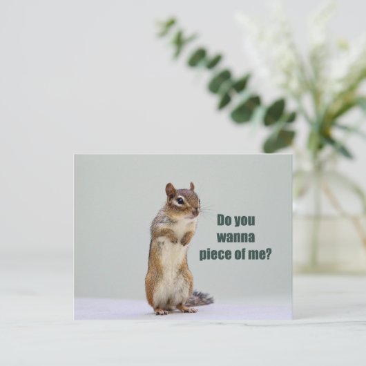 Funny Chipmunk Afbeelding Briefkaart (Staand voorkant)