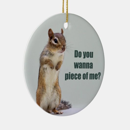 Funny Chipmunk Afbeelding Keramisch Ornament (Rechts)