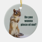 Funny Chipmunk Afbeelding Keramisch Ornament (Voorkant)