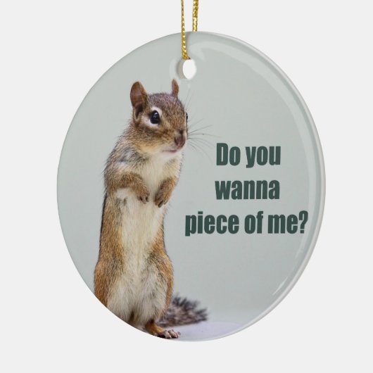 Funny Chipmunk Afbeelding Keramisch Ornament (Links)