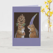 Funny chipmunk card kaart (Gele Bloem)