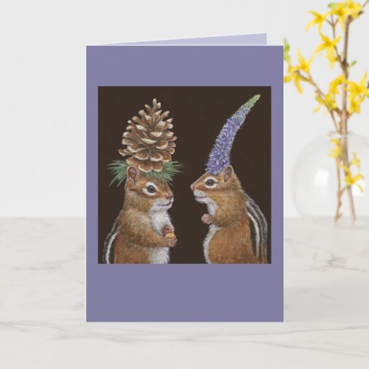 Funny chipmunk card kaart (Gele Bloem)