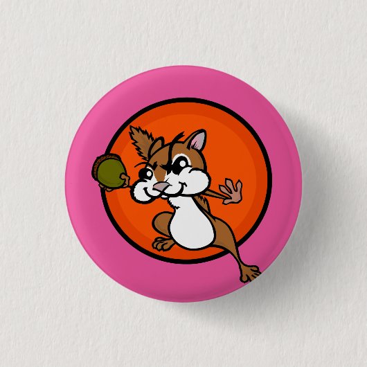 FUNNY CHIPMUNK ROUND BUTTON (Voorkant)