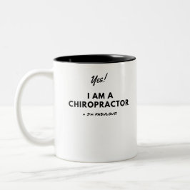 Funny Chiropractor Bold Black and White Cute Tweekleurige Koffiemok
