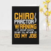 Funny Chiropractor Warning Chiropractor Kaart (Gele Bloem)