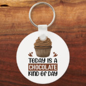 Funny Chocoholic Cupcake Foodie Chocolade Sleutelhanger (Voorkant)