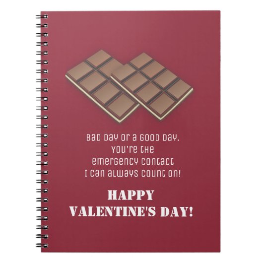 Funny Chocolate Bar Valentijnsdag Bericht Notitieboek (Voorkant)
