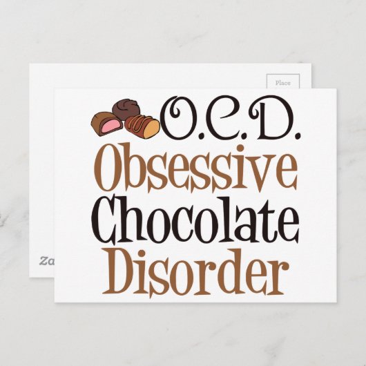 Funny Chocolate Briefkaart (Voorkant / Achterkant)