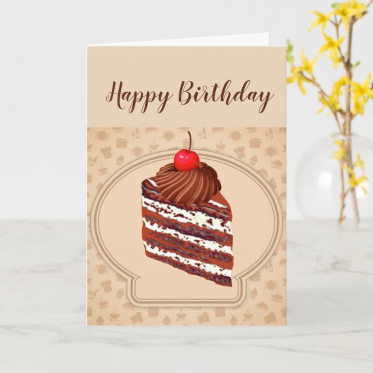 Funny Chocolate Cake Birthday-kaart Kaart (Gele Bloem)