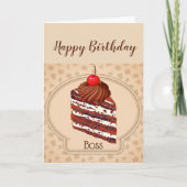 Funny Chocolate Cake Boss Birthday Card Kaart (Voorkant)
