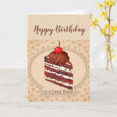 Funny Chocolate Cake Great Nurse Birthday Card Kaart (Gele Bloem)
