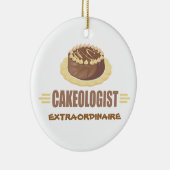 Funny Chocolate Cake Keramisch Ornament (Rechts)