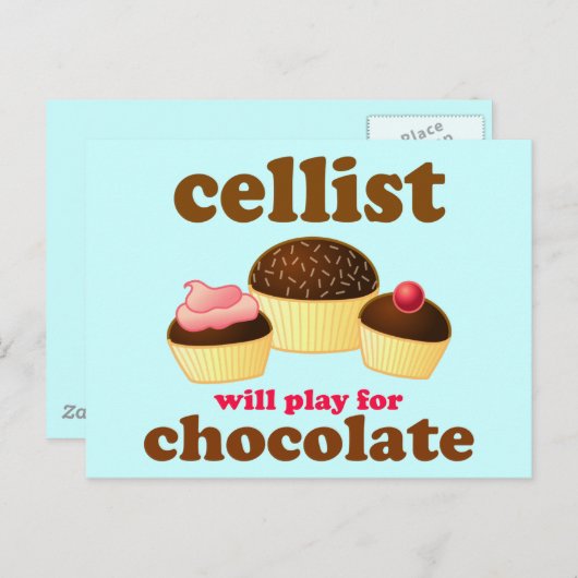 Funny Chocolate Cello-Briefkaart Briefkaart (Voorkant / Achterkant)