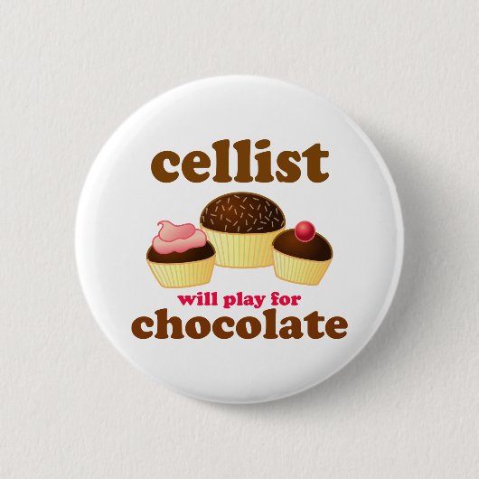 Funny Chocolate Cello-Button Ronde Button 5,7 Cm (Voorkant)