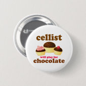 Funny Chocolate Cello-Button Ronde Button 5,7 Cm (Voorkant /achterkant)