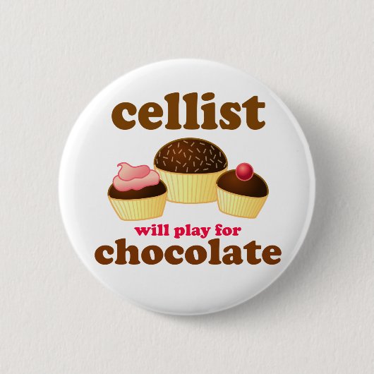 Funny Chocolate Cello-Button Ronde Button 5,7 Cm (Voorkant)