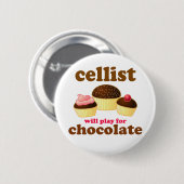 Funny Chocolate Cello-Button Ronde Button 5,7 Cm (Voorkant /achterkant)