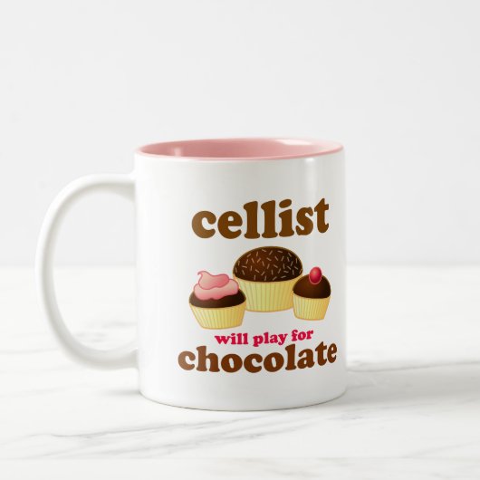 Funny Chocolate Cello-Mok Tweekleurige Koffiemok (Links)