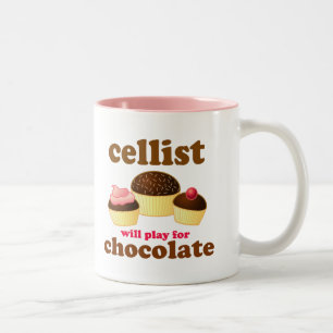 Funny Chocolate Cello-Mok Tweekleurige Koffiemok