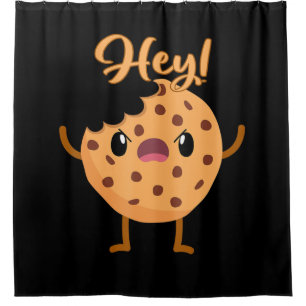 Funny Chocolate Chip Cookie a Bite out Douchegordijn