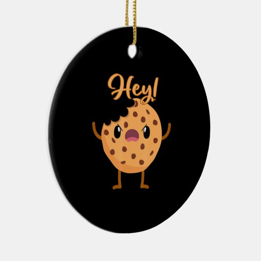 Funny Chocolate Chip Cookie a Bite out Keramisch Ornament (Rechts)