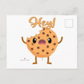 Funny Chocolate Chip Cookie a Bite out Mad Aankondigingskaart (Achterkant)