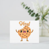 Funny Chocolate Chip Cookie a Bite out Mad Aankondigingskaart (Staand voorkant)