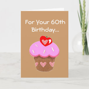 Funny Chocolate Cupcake 60th Birthday Card Kaart