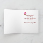 Funny Chocolate Cupcake 70e verjaardag Kaart (Binnen)