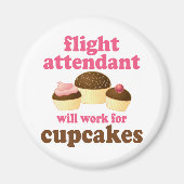 Funny Chocolate Cupcakes Flight Attendant Magneet (Voorkant)