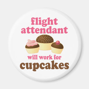 Funny Chocolate Cupcakes Flight Attendant Magneet