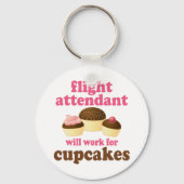 Funny Chocolate Cupcakes Flight Attendant Sleutelhanger (Voorkant)