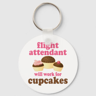 Funny Chocolate Cupcakes Flight Attendant Sleutelhanger