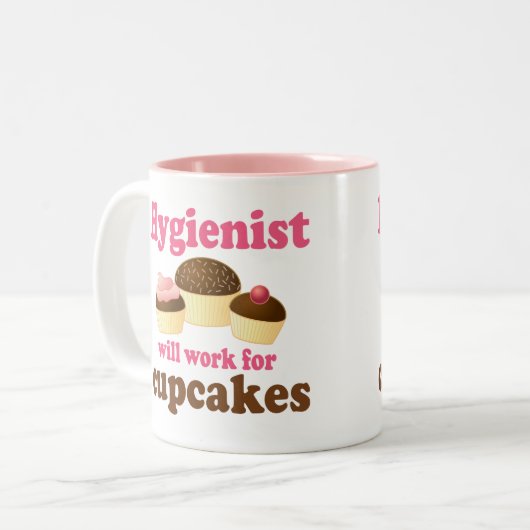 Funny Chocolate Cupcakes tandheelkundige apotheker Tweekleurige Koffiemok (Voorkant links)