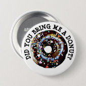 Funny Chocolate Donut Doughnut Button (Voorkant /achterkant)