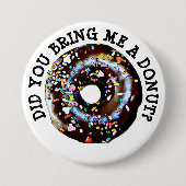 Funny Chocolate Donut Doughnut Button (Voorkant)