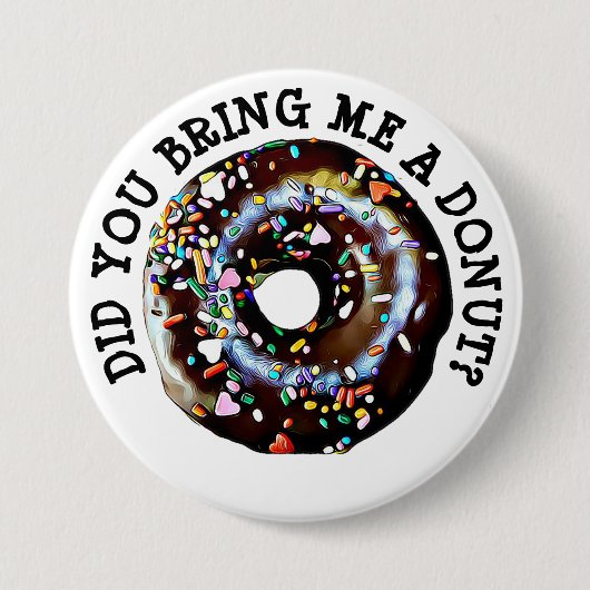 Funny Chocolate Donut Doughnut Button (Voorkant)
