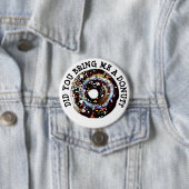 Funny Chocolate Donut Doughnut Button (In situ)