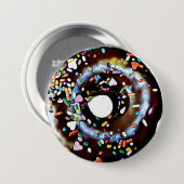 Funny Chocolate Donut Doughnut Button (Voorkant /achterkant)