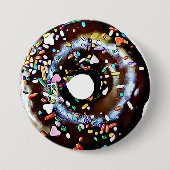 Funny Chocolate Donut Doughnut Button (Voorkant)