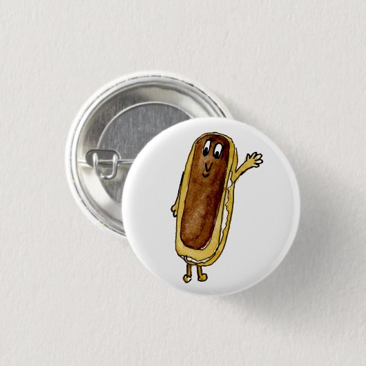 Funny Chocolate Eclair Quirky Cake Cartoon Art Ronde Button 3,2 Cm (Voorkant /achterkant)