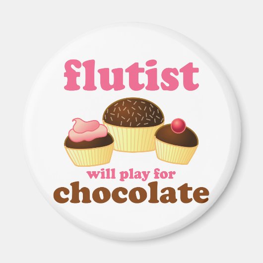 Funny Chocolate Flute Magneet (Voorkant)
