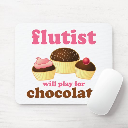 Funny Chocolate Flute Mousepad Muismat (Met muis)