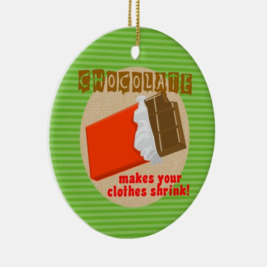 Funny Chocolate Gezegde kerstversiering Keramisch Ornament (Rechts)