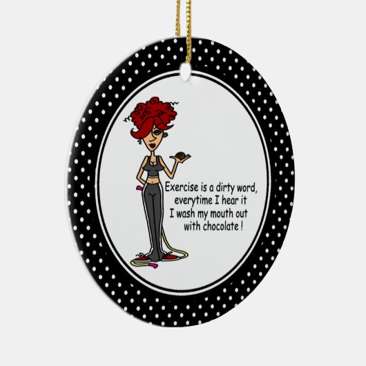 Funny Chocolate Humor kerstversiering Keramisch Ornament (Rechts)