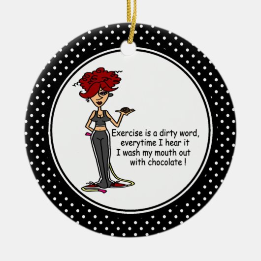 Funny Chocolate Humor kerstversiering Keramisch Ornament (Voorkant)